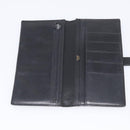 HERMES Bean Long Wallet Leather Black Gold Tone Auth bs37904-13