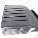 HERMES Bean Long Wallet Leather Black Gold Tone Auth bs37904-14