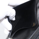 HERMES Bean Long Wallet Leather Black Gold Tone Auth bs37904-16