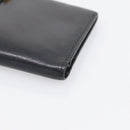 HERMES Bean Long Wallet Leather Black Gold Tone Auth bs37904-8