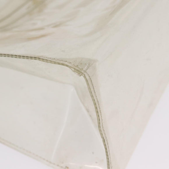HERMES Vinyl Kelly Hand Bag Clear Gold Tone Auth bs37905