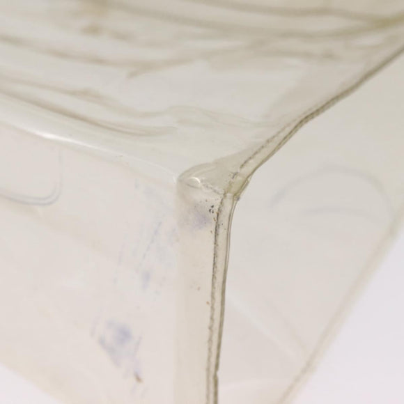 HERMES Vinyl Kelly Hand Bag Clear Gold Tone Auth bs37905