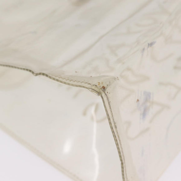 HERMES Vinyl Kelly Hand Bag Clear Gold Tone Auth bs37905
