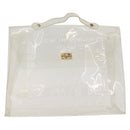 HERMES Vinyl Kelly Hand Bag Clear Gold Tone Auth bs37905-2