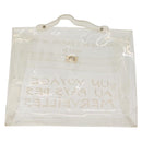 HERMES Vinyl Kelly Hand Bag Clear Gold Tone Auth bs37905-3