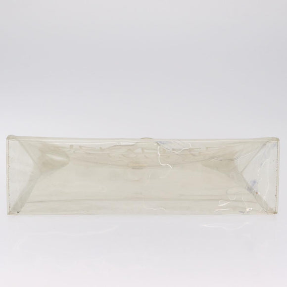 HERMES Vinyl Kelly Hand Bag Clear Gold Tone Auth bs37905