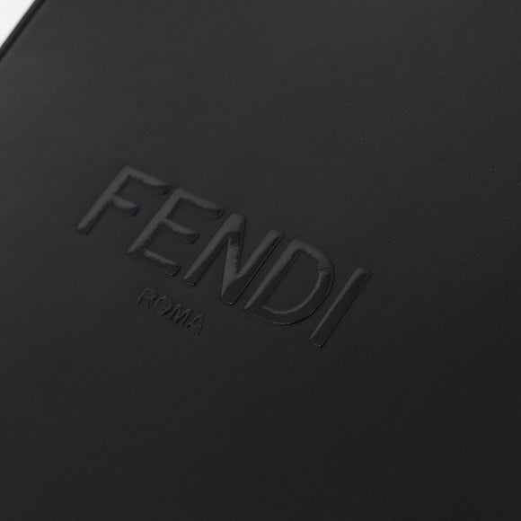 FENDI Pack Shopping Bag Small Hand Bag Leather Black Silver 7VA512 Auth bs37907