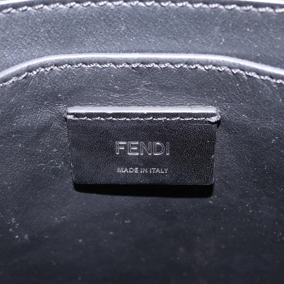 FENDI Pack Shopping Bag Small Hand Bag Leather Black Silver 7VA512 Auth bs37907