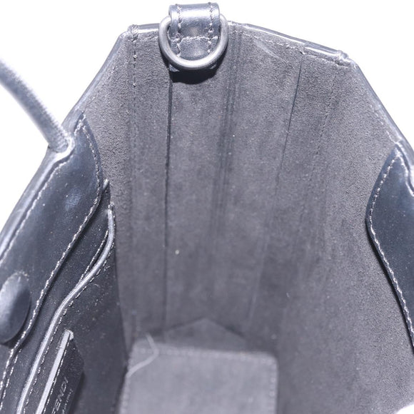 FENDI Pack Shopping Bag Small Hand Bag Leather Black Silver 7VA512 Auth bs37907