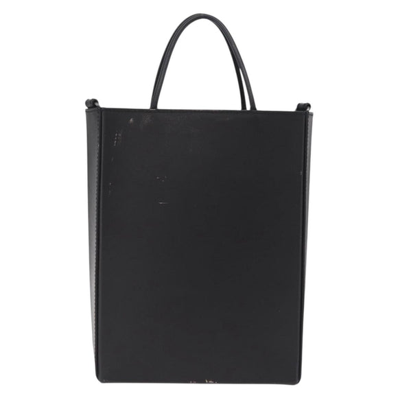 FENDI Pack Shopping Bag Small Hand Bag Leather Black Silver 7VA512 Auth bs37907