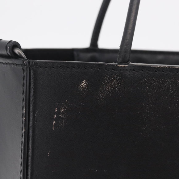 FENDI Pack Shopping Bag Small Hand Bag Leather Black Silver 7VA512 Auth bs37907