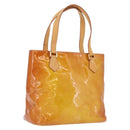 LOUIS VUITTON Monogram Vernis Houston Hand Bag Beige M91004 LV Auth bs37911-1