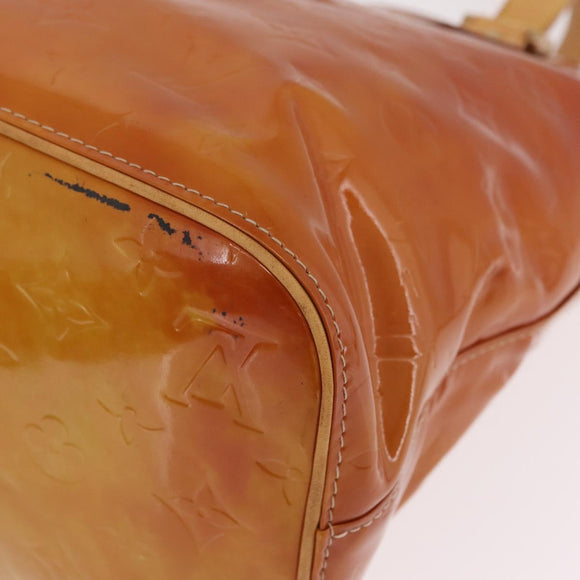 LOUIS VUITTON Monogram Vernis Houston Hand Bag Beige M91004 LV Auth bs37911