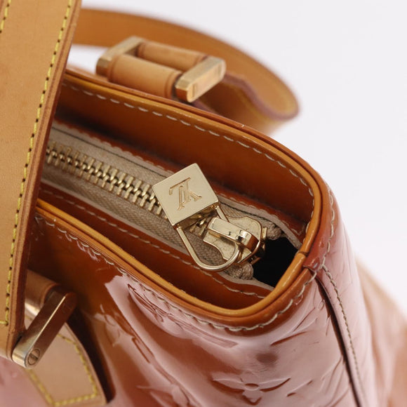 LOUIS VUITTON Monogram Vernis Houston Hand Bag Beige M91004 LV Auth bs37911