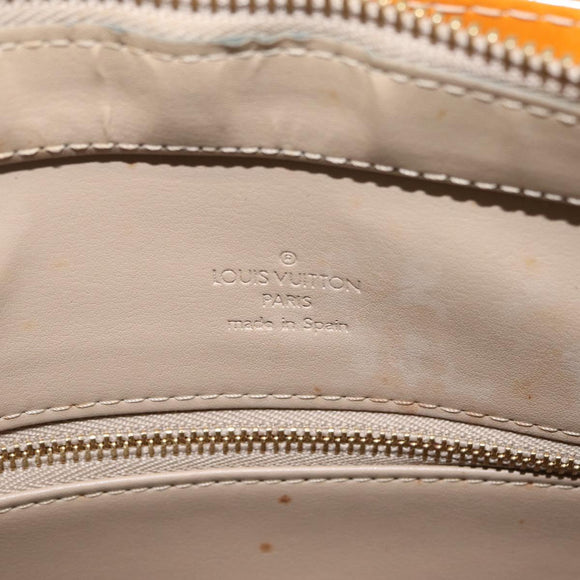 LOUIS VUITTON Monogram Vernis Houston Hand Bag Beige M91004 LV Auth bs37911