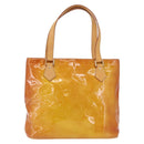 LOUIS VUITTON Monogram Vernis Houston Hand Bag Beige M91004 LV Auth bs37911-2