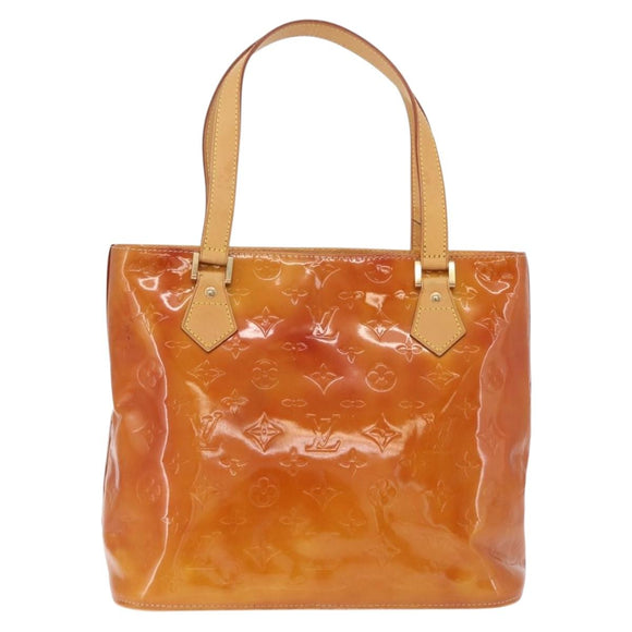 LOUIS VUITTON Monogram Vernis Houston Hand Bag Beige M91004 LV Auth bs37911