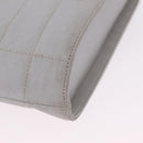 CHANEL Choco Bar Hand Bag Nylon Gray Silver CC Auth bs37919-15
