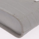 CHANEL Choco Bar Hand Bag Nylon Gray Silver CC Auth bs37919-16