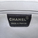 CHANEL Choco Bar Hand Bag Nylon Gray Silver CC Auth bs37919-18