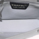 CHANEL Choco Bar Hand Bag Nylon Gray Silver CC Auth bs37919-19