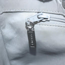 CHANEL Choco Bar Hand Bag Nylon Gray Silver CC Auth bs37919-22