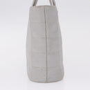 CHANEL Choco Bar Hand Bag Nylon Gray Silver CC Auth bs37919-4