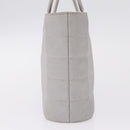 CHANEL Choco Bar Hand Bag Nylon Gray Silver CC Auth bs37919-5