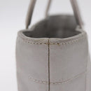 CHANEL Choco Bar Hand Bag Nylon Gray Silver CC Auth bs37919-6