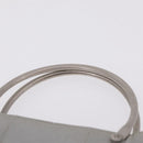 CHANEL Choco Bar Hand Bag Nylon Gray Silver CC Auth bs37919-9