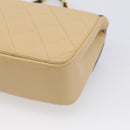 CHANEL Matelasse Chain Shoulder Bag Lamb Skin Beige Gold Tone CC Auth bs37920-12
