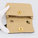 CHANEL Matelasse Chain Shoulder Bag Lamb Skin Beige Gold Tone CC Auth bs37920-16