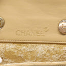 CHANEL Matelasse Chain Shoulder Bag Lamb Skin Beige Gold Tone CC Auth bs37920-17