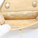 CHANEL Matelasse Chain Shoulder Bag Lamb Skin Beige Gold Tone CC Auth bs37920-19