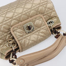 Christian Dior Lady Dior Canage Hand Bag Nylon Beige Gold Auth bs37921A-10