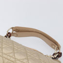 Christian Dior Lady Dior Canage Hand Bag Nylon Beige Gold Auth bs37921A-12