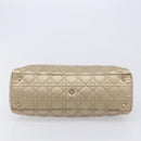 Christian Dior Lady Dior Canage Hand Bag Nylon Beige Gold Auth bs37921A-13