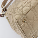 Christian Dior Lady Dior Canage Hand Bag Nylon Beige Gold Auth bs37921A-15