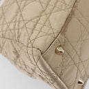 Christian Dior Lady Dior Canage Hand Bag Nylon Beige Gold Auth bs37921A-17