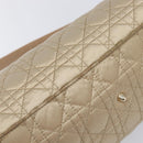 Christian Dior Lady Dior Canage Hand Bag Nylon Beige Gold Auth bs37921A-18