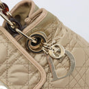 Christian Dior Lady Dior Canage Hand Bag Nylon Beige Gold Auth bs37921A-19