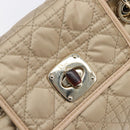 Christian Dior Lady Dior Canage Hand Bag Nylon Beige Gold Auth bs37921A-20