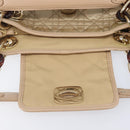 Christian Dior Lady Dior Canage Hand Bag Nylon Beige Gold Auth bs37921A-22