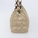 Christian Dior Lady Dior Canage Hand Bag Nylon Beige Gold Auth bs37921A-6