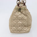 Christian Dior Lady Dior Canage Hand Bag Nylon Beige Gold Auth bs37921A-8