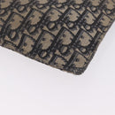 Christian Dior Oblique Clutch Bag Canvas Navy Silver Auth bs37922-11