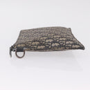 Christian Dior Oblique Clutch Bag Canvas Navy Silver Auth bs37922-5