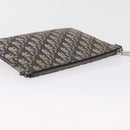 Christian Dior Oblique Clutch Bag Canvas Navy Silver Auth bs37922-6