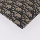 Christian Dior Oblique Clutch Bag Canvas Navy Silver Auth bs37922-8
