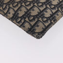 Christian Dior Oblique Clutch Bag Canvas Navy Silver Auth bs37922-9